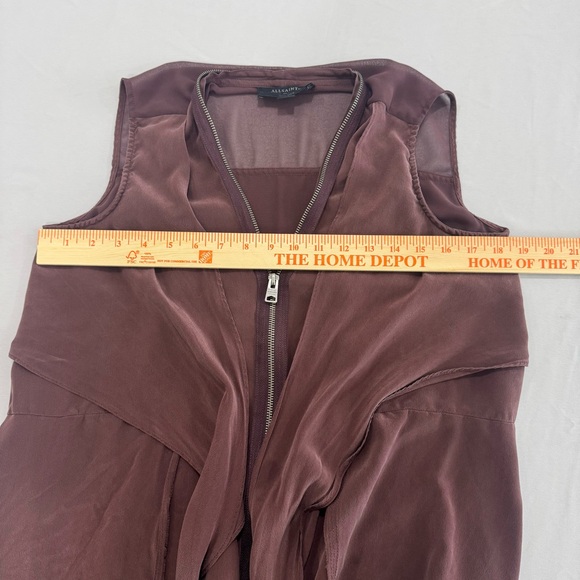 All Saints Jaya Silk Dress Size 6 100% Silk - Picture 4 of 7